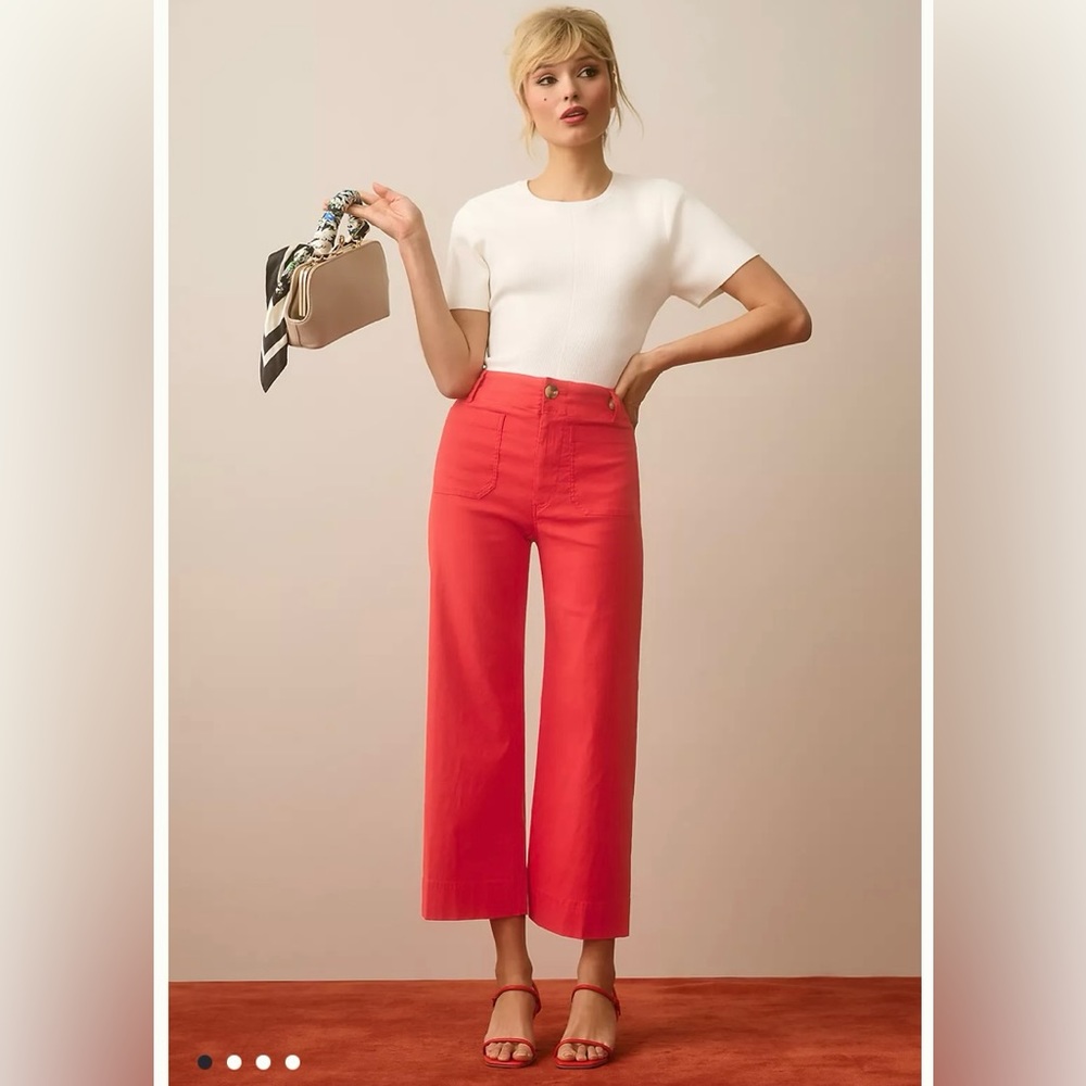 Brand NEW! Never worn! The Colette Cropped Wide-Leg Pants by Maeve Anthropology